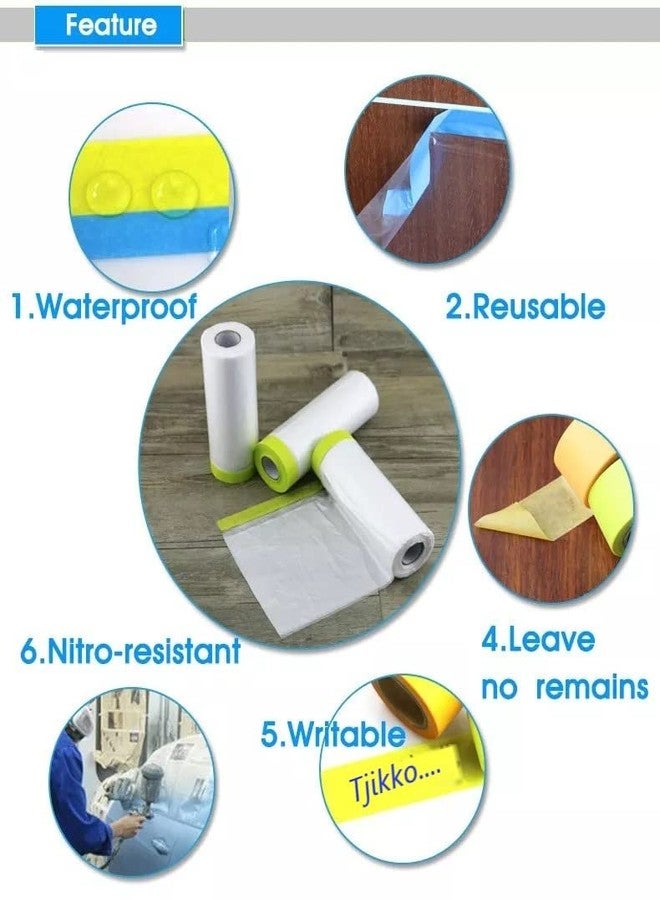 TJIKKO Pre-Taped Masking Film for Automotive Painting Covering, and Protecting households from dust. (2700 mm x 20 Meter) Transparent - Image 5